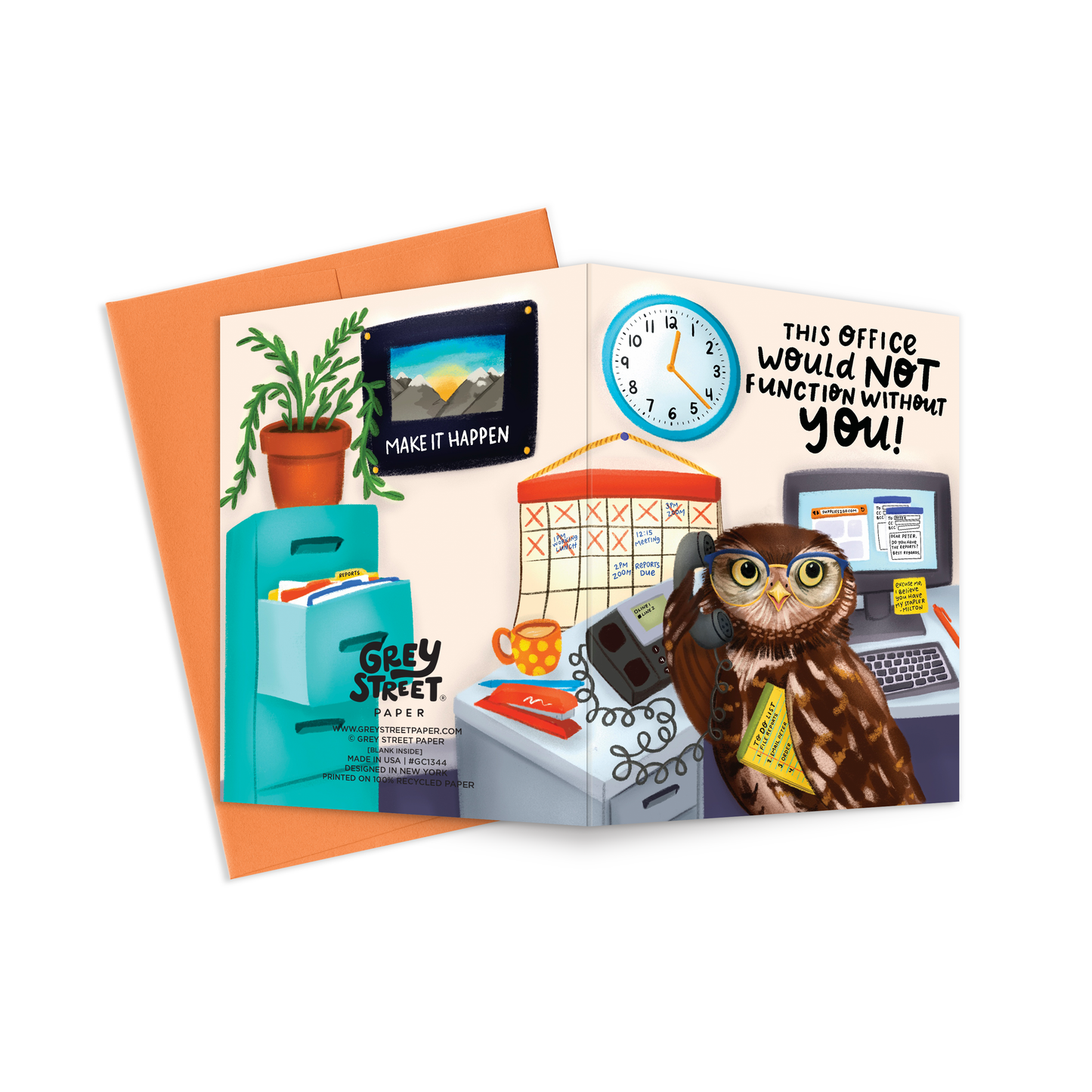 Owl Office Professional Greeting Card
