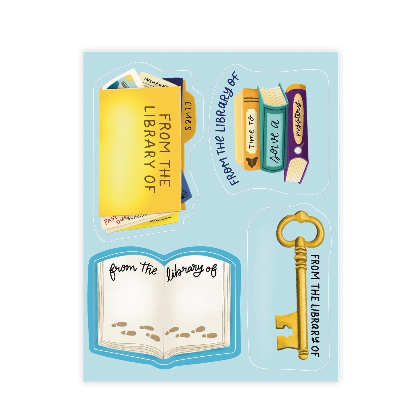 Mystery Theme Bookplate Set of 8 Stickers