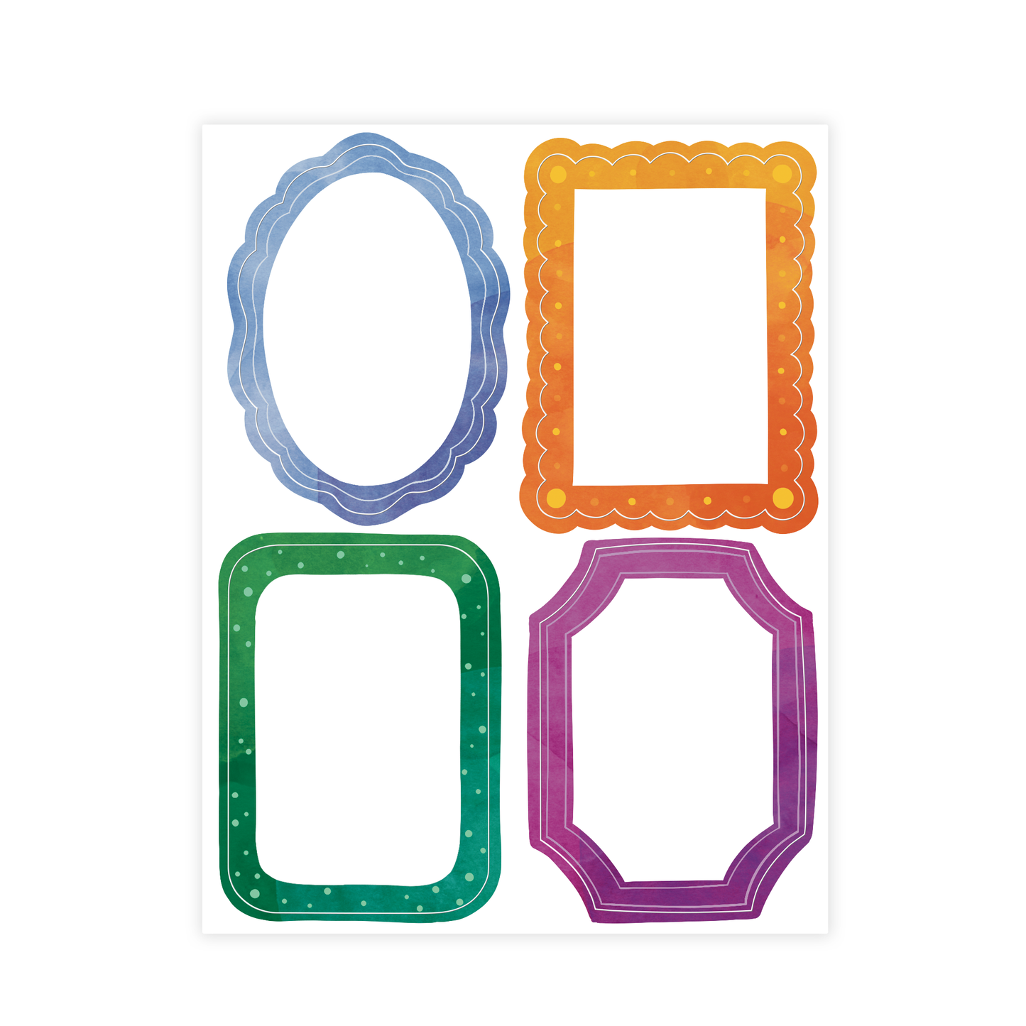 Decorative Frame Shaped Bookplate Set of 8 Stickers