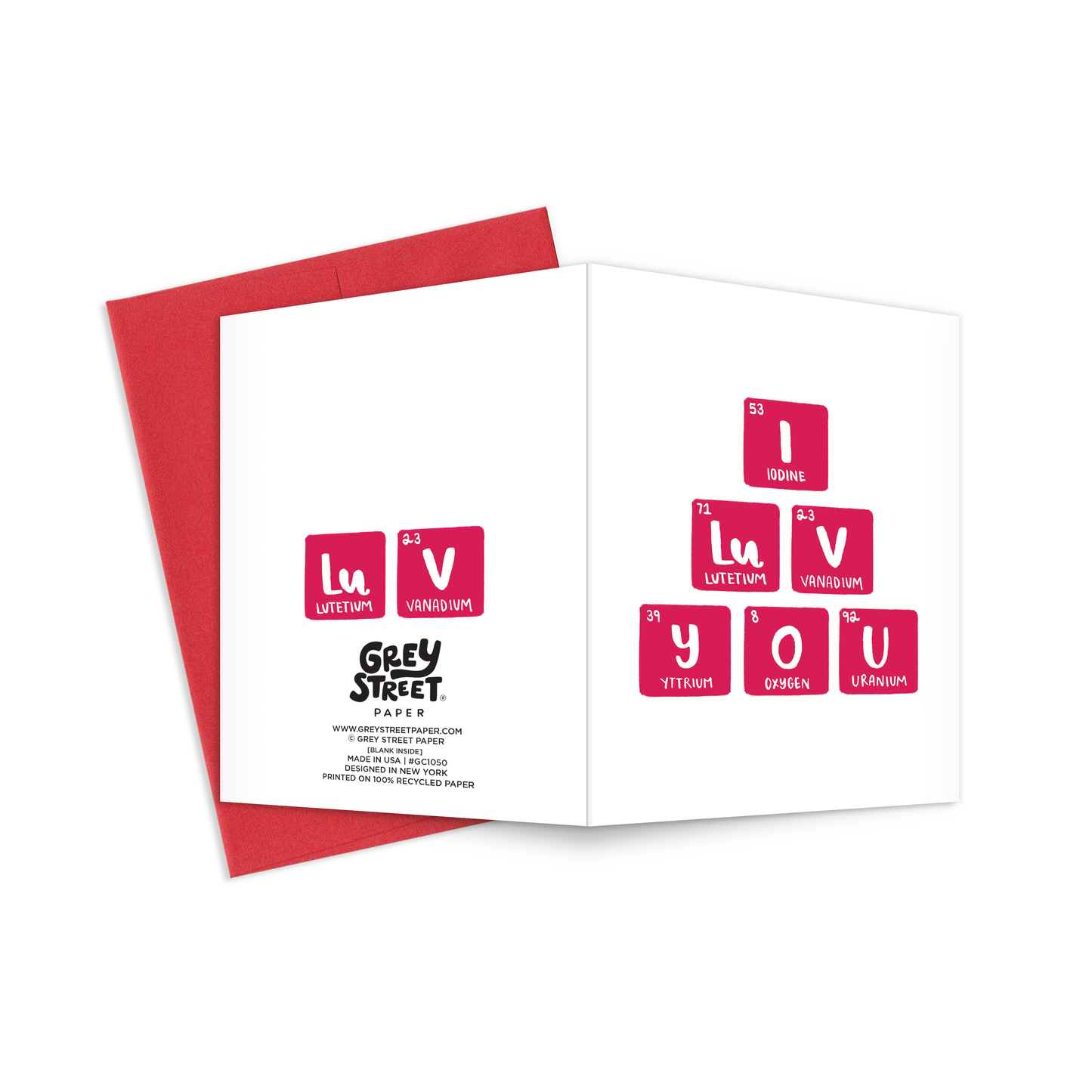 I Love You Periodic Table Greeting Card