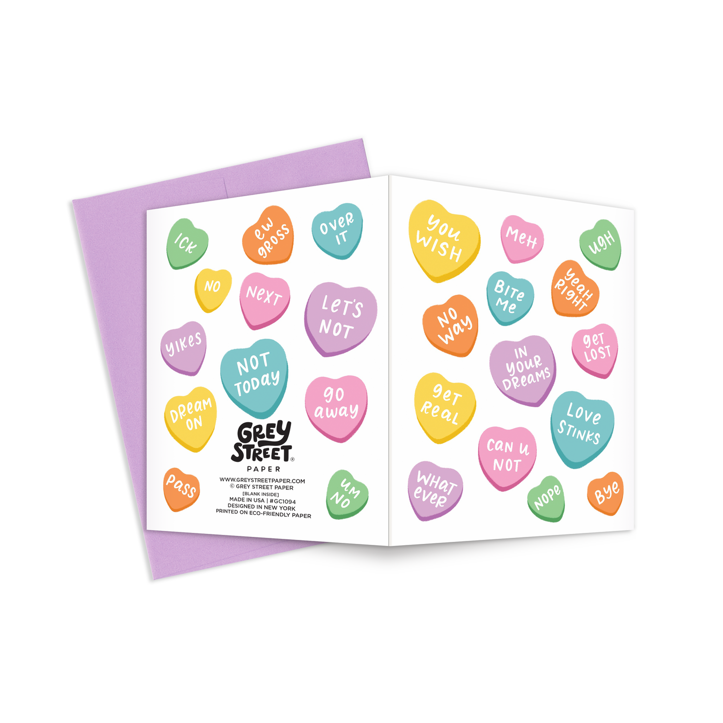 Anti-Valentines Hearts Greeting Card