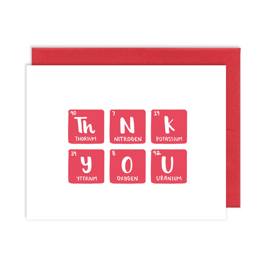 Periodic Table Thank You Greeting Card