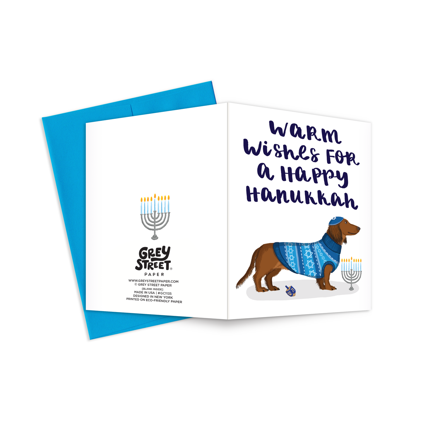 Dachshund Hanukkah Greeting Card *