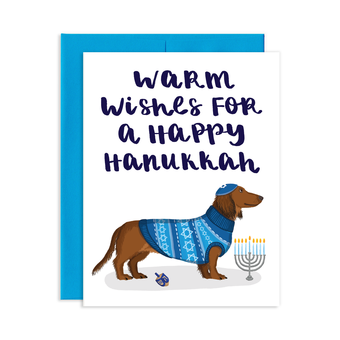 Dachshund Hanukkah Greeting Card *