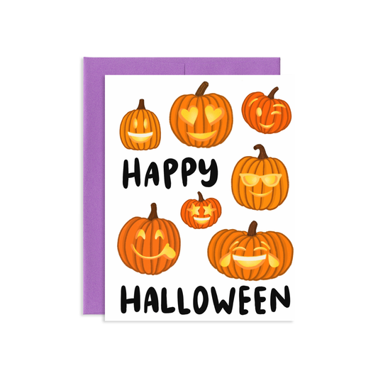 Emoji Pumpkins Halloween Greeting Card *