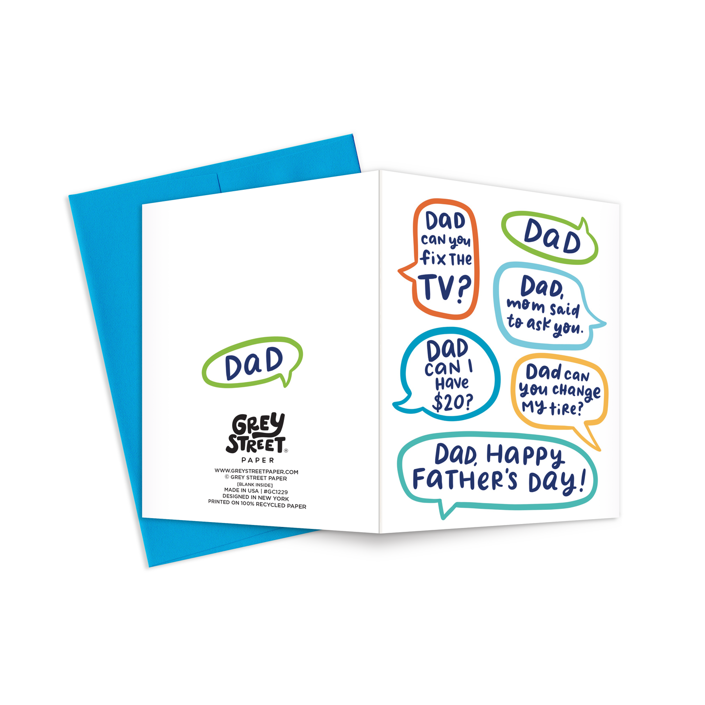 Dad Talk Bubbles Greeting Card