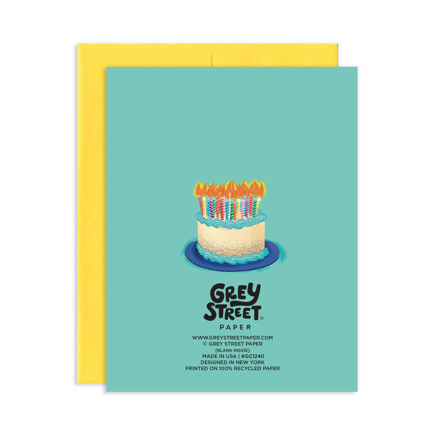 Cake On Fire Birthday Greeting Card
