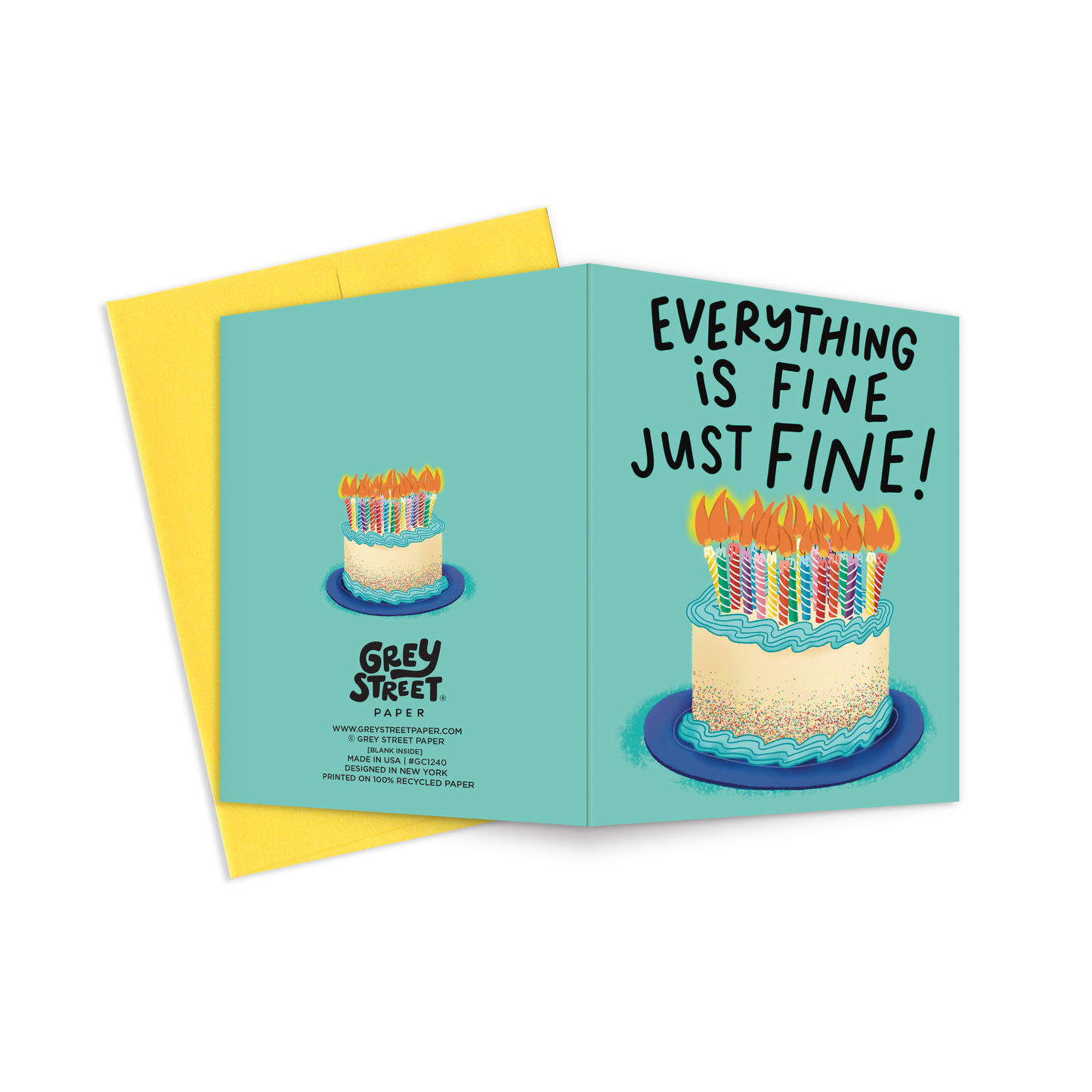 Cake On Fire Birthday Greeting Card