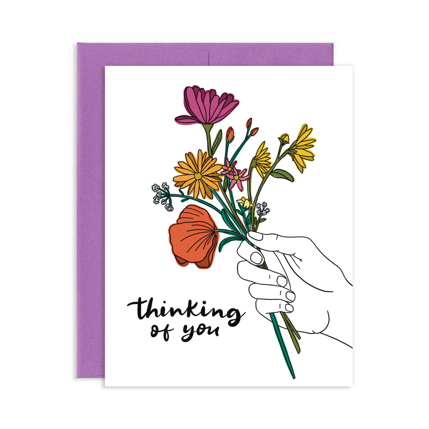 Thinking Of You Floral Greeting Card