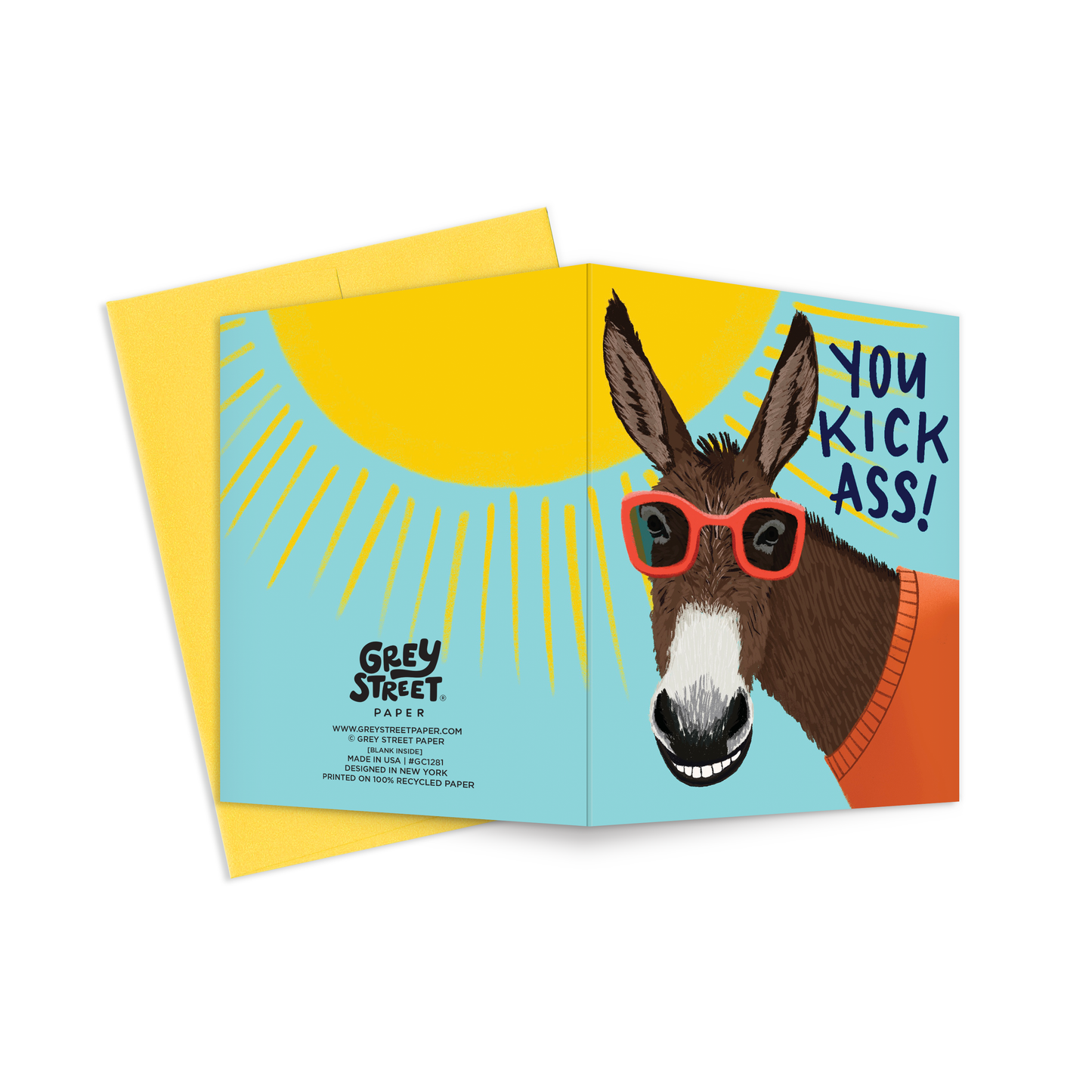 You Kick Ass Donkey Greeting Card