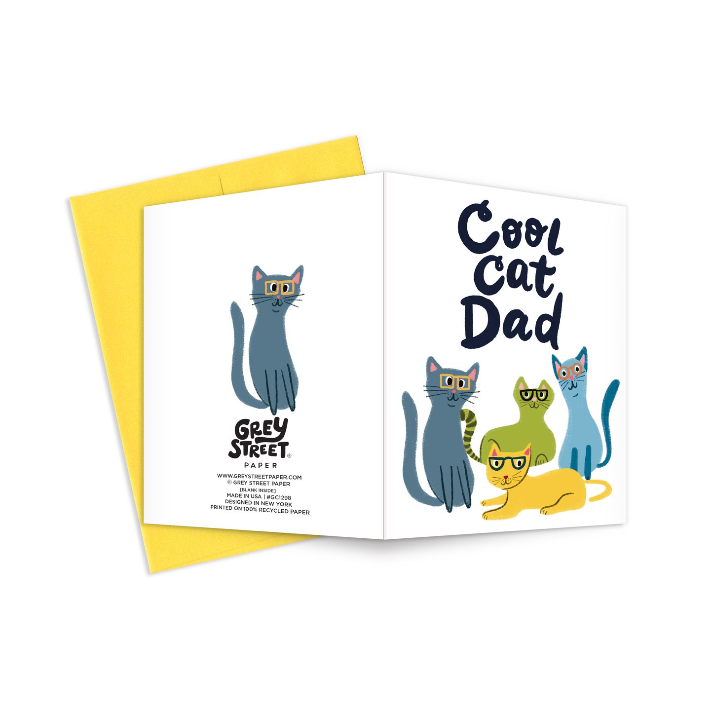 Cool Cat Dad Greeting Card