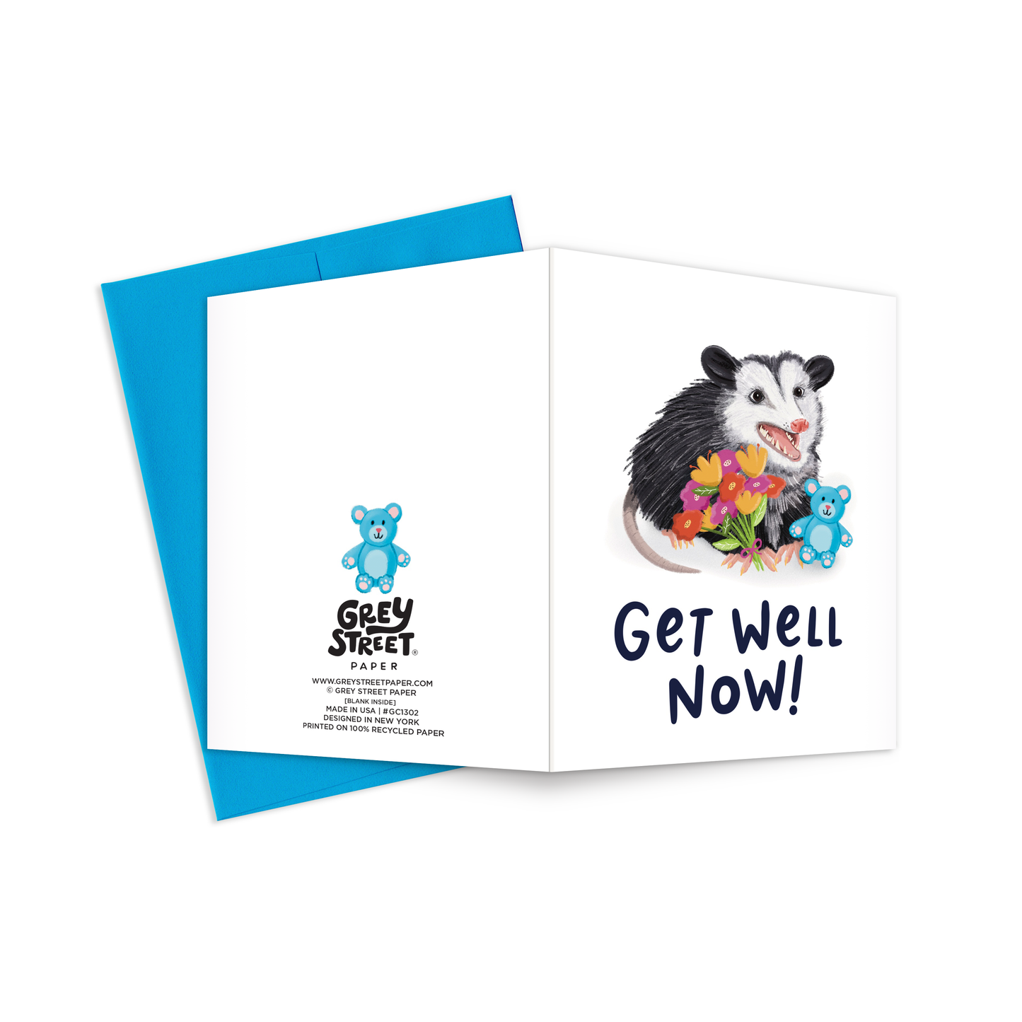 Opossum Get Well Greeting Card