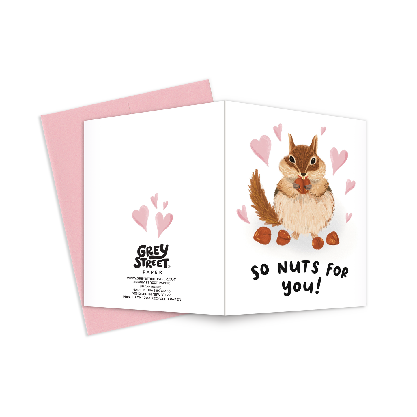 Nuts For You Chipmunk Greeting Card