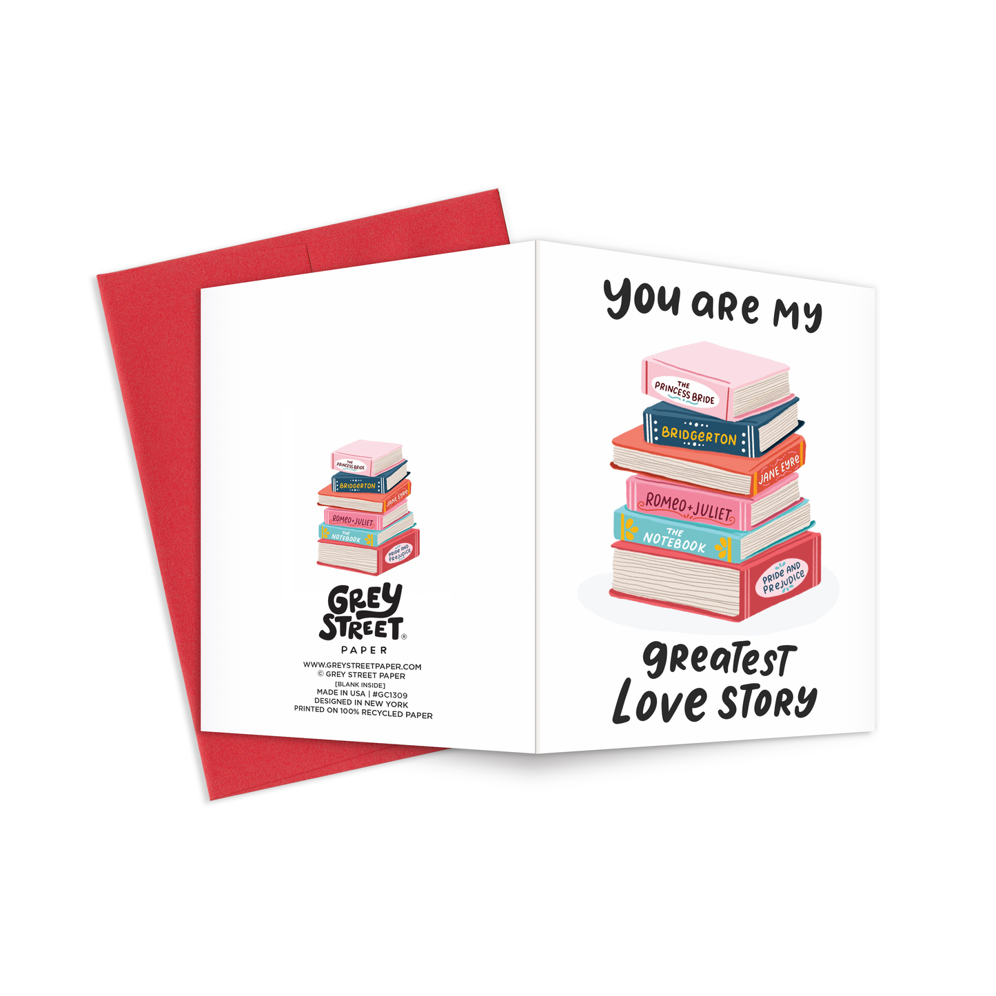 Books Love Story Greeting Card