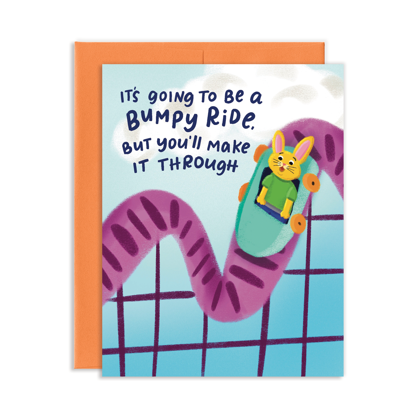 Bumpy Ride Rabbit Sympathy Greeting Card