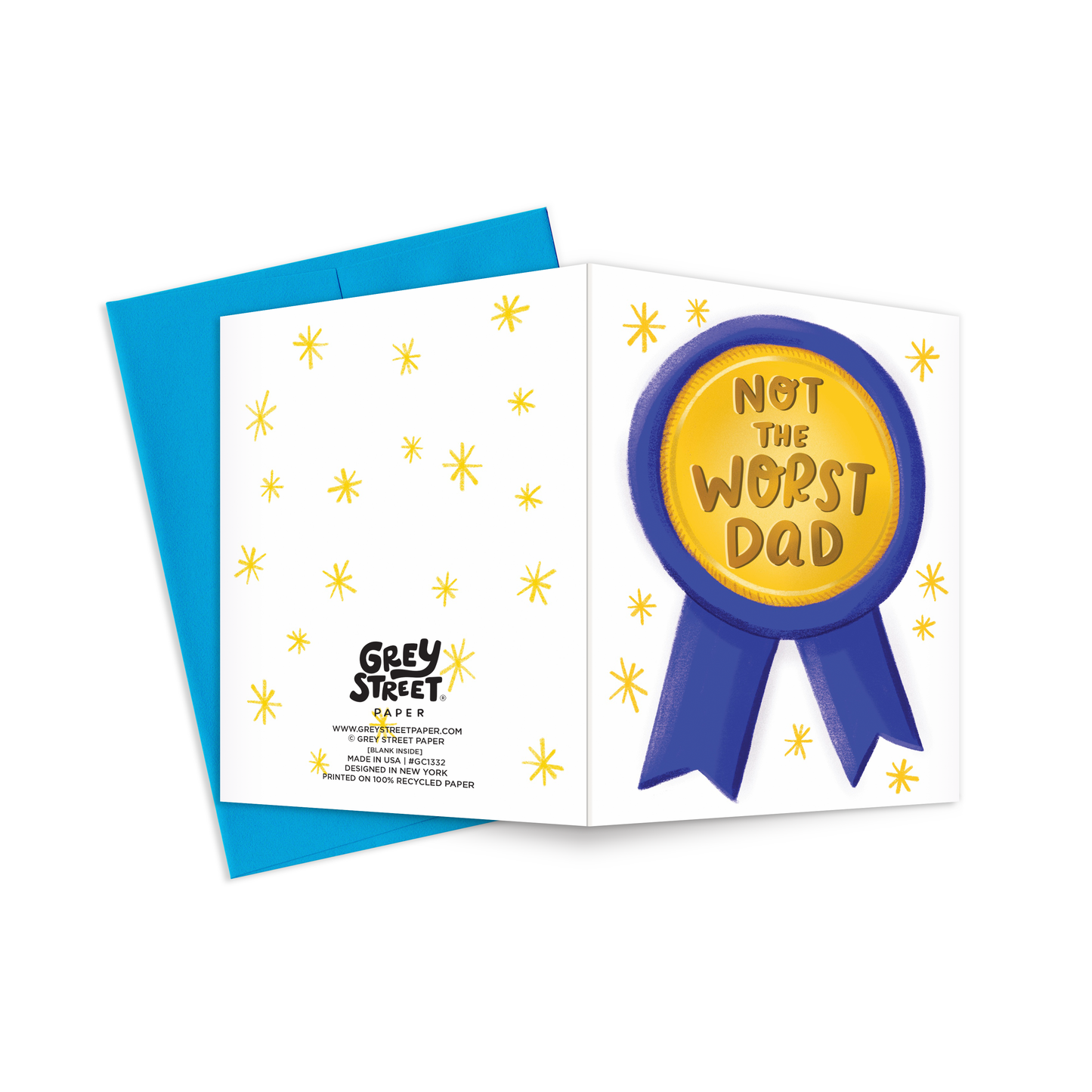 Not The Worst Dad Gold Medal Greeting Card