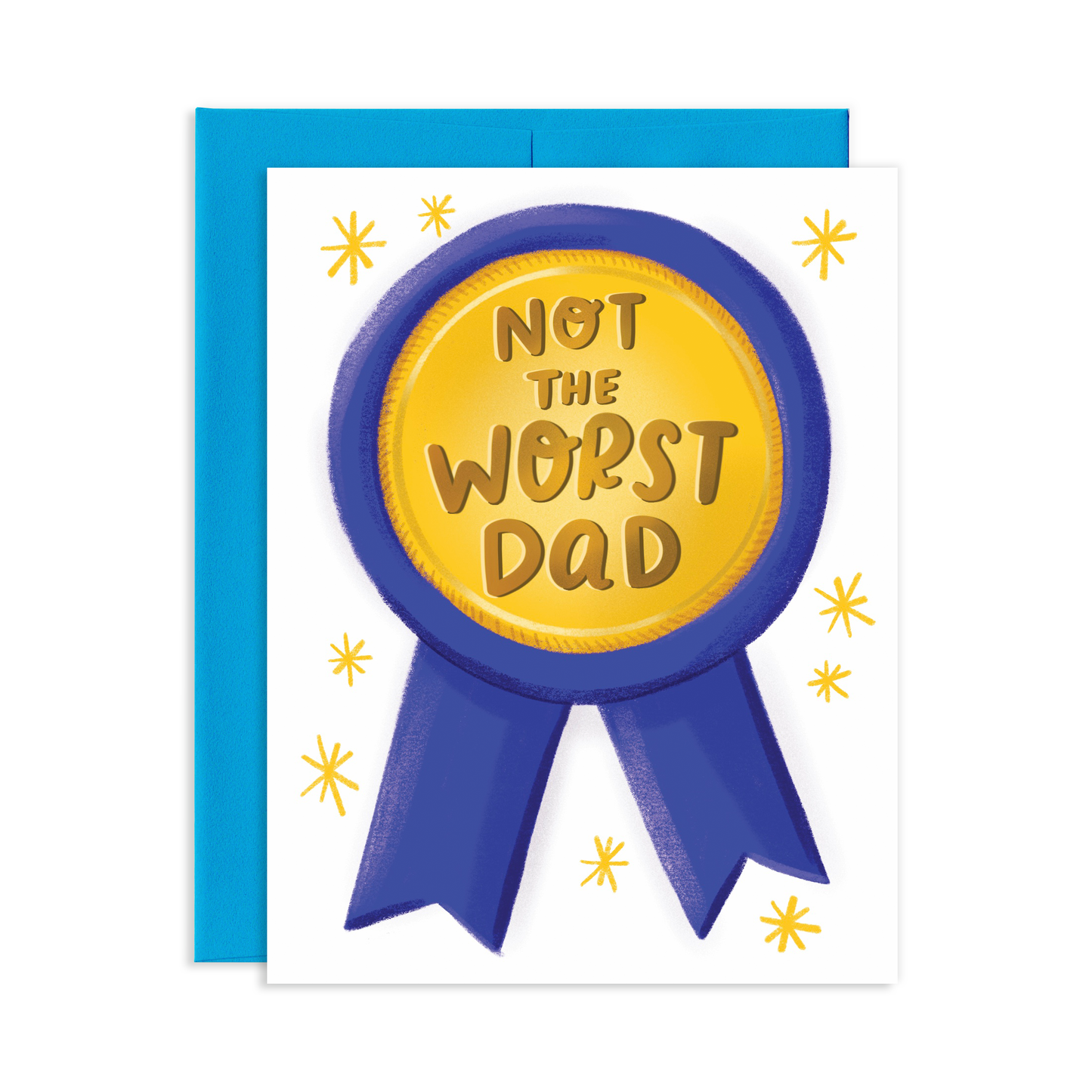 Not The Worst Dad Gold Medal Greeting Card