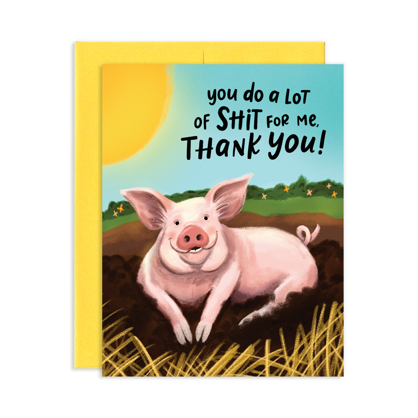 Pig Thank You Greeting Card