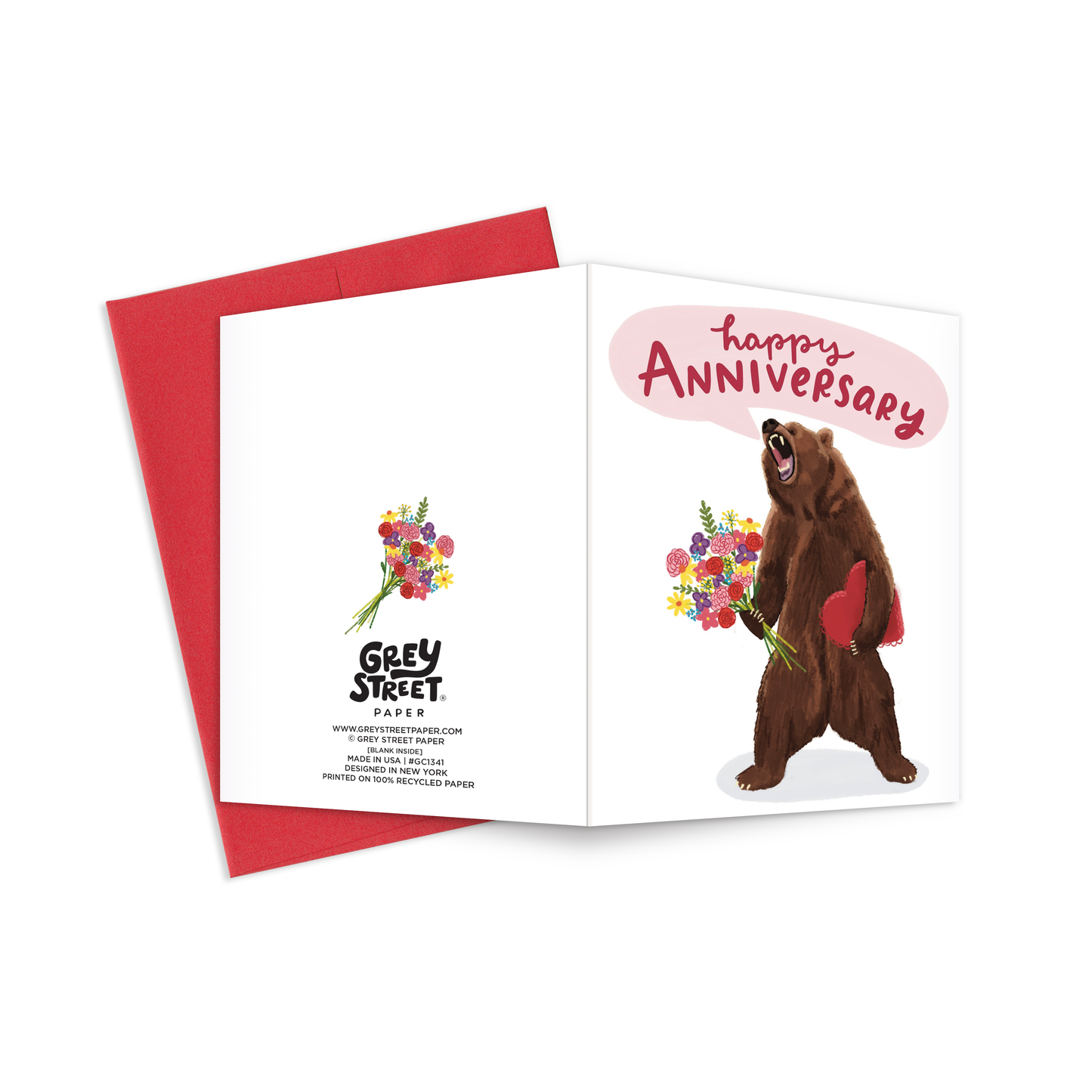 Fierce Bear Anniversary Greeting Card
