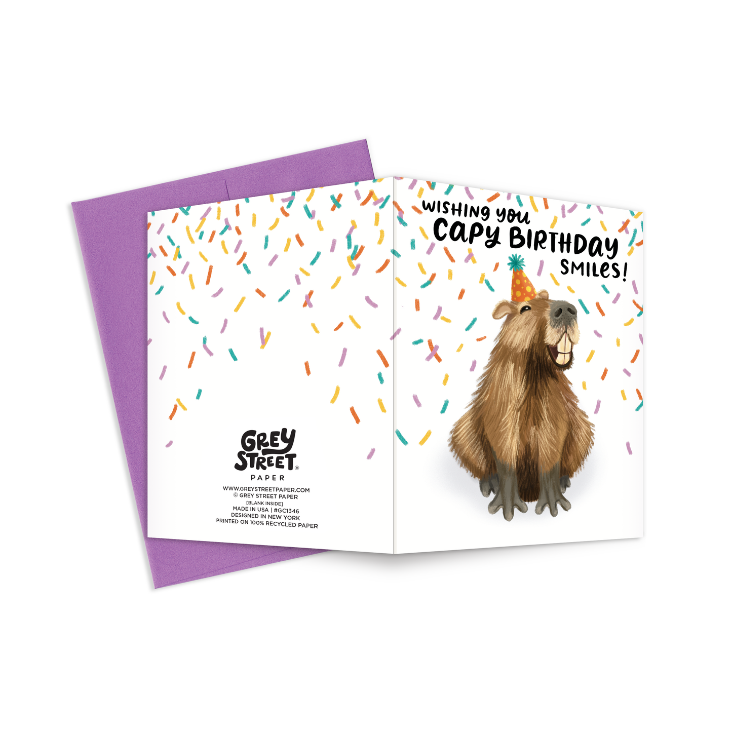 Capybara Smiles Birthday Greeting Card