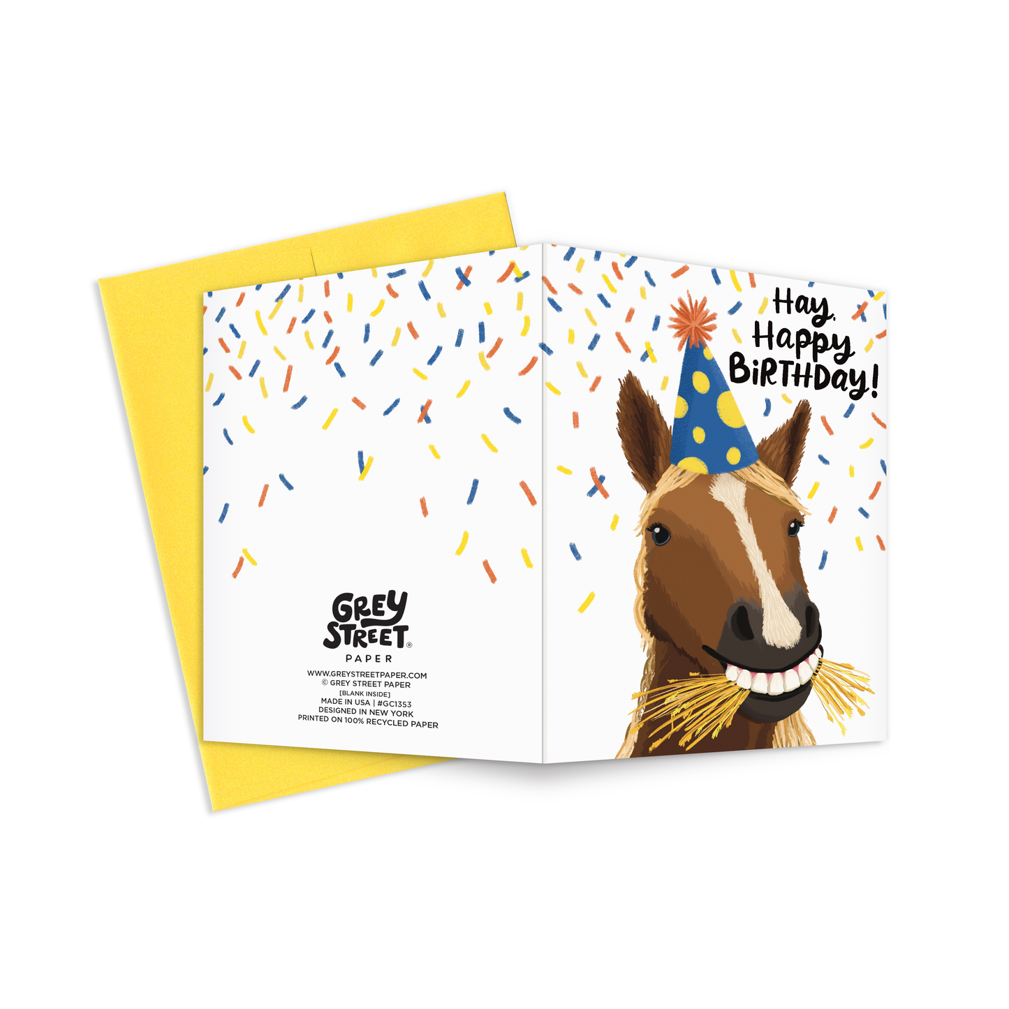 Hay Horse Birthday Greeting Card