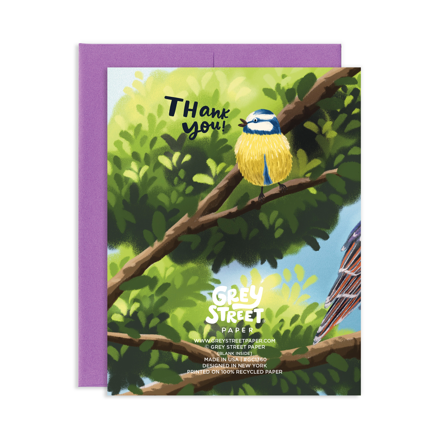 Bird Chirp Thank You Greeting Card