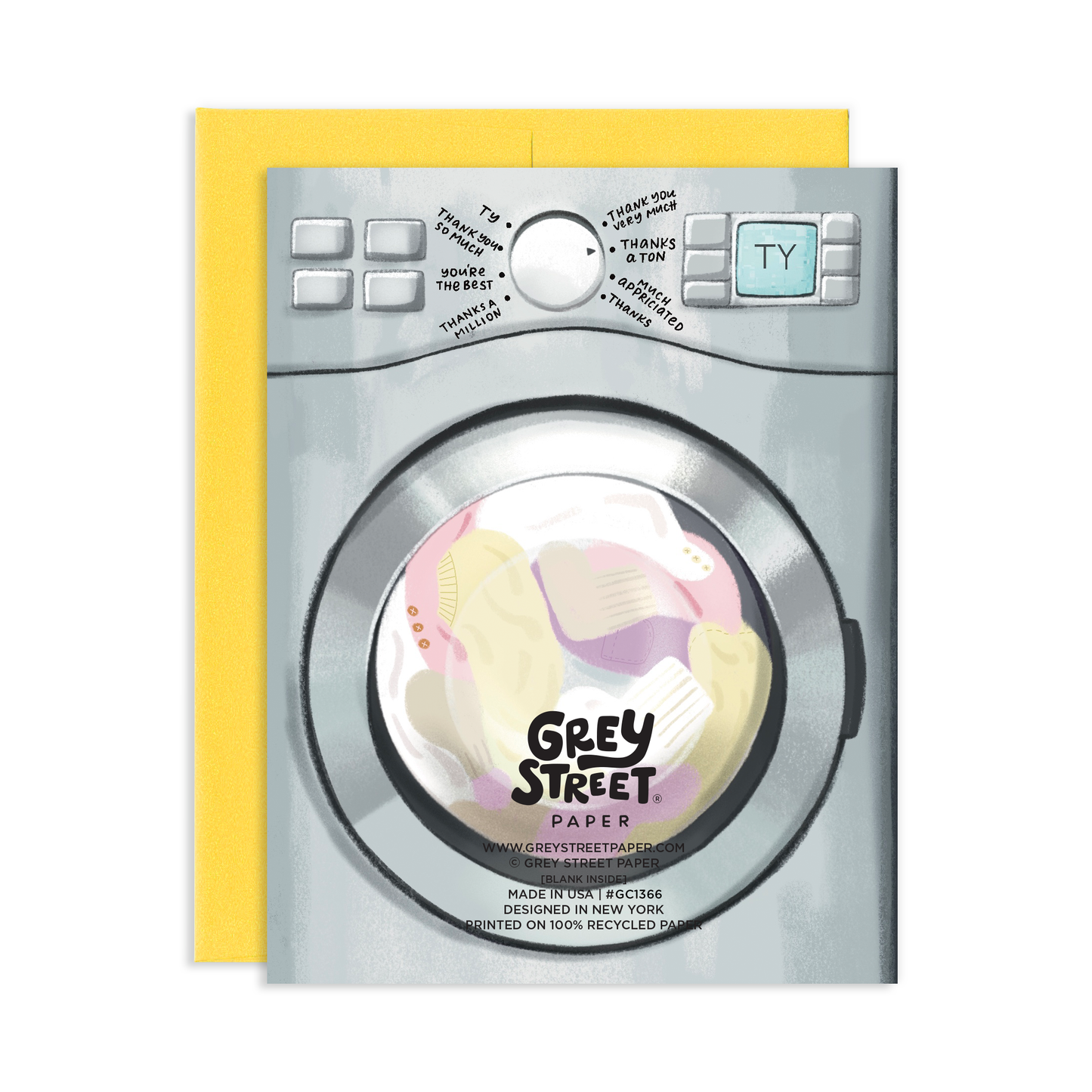 Loads of Thanks Washing Machine Thank You Greeting Card