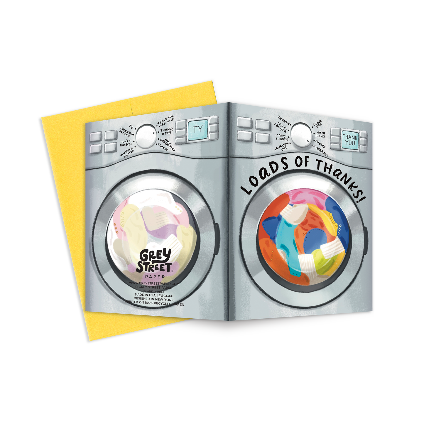 Loads of Thanks Washing Machine Thank You Greeting Card