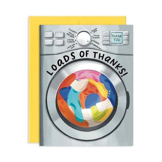 Loads of Thanks Washing Machine Thank You Greeting Card
