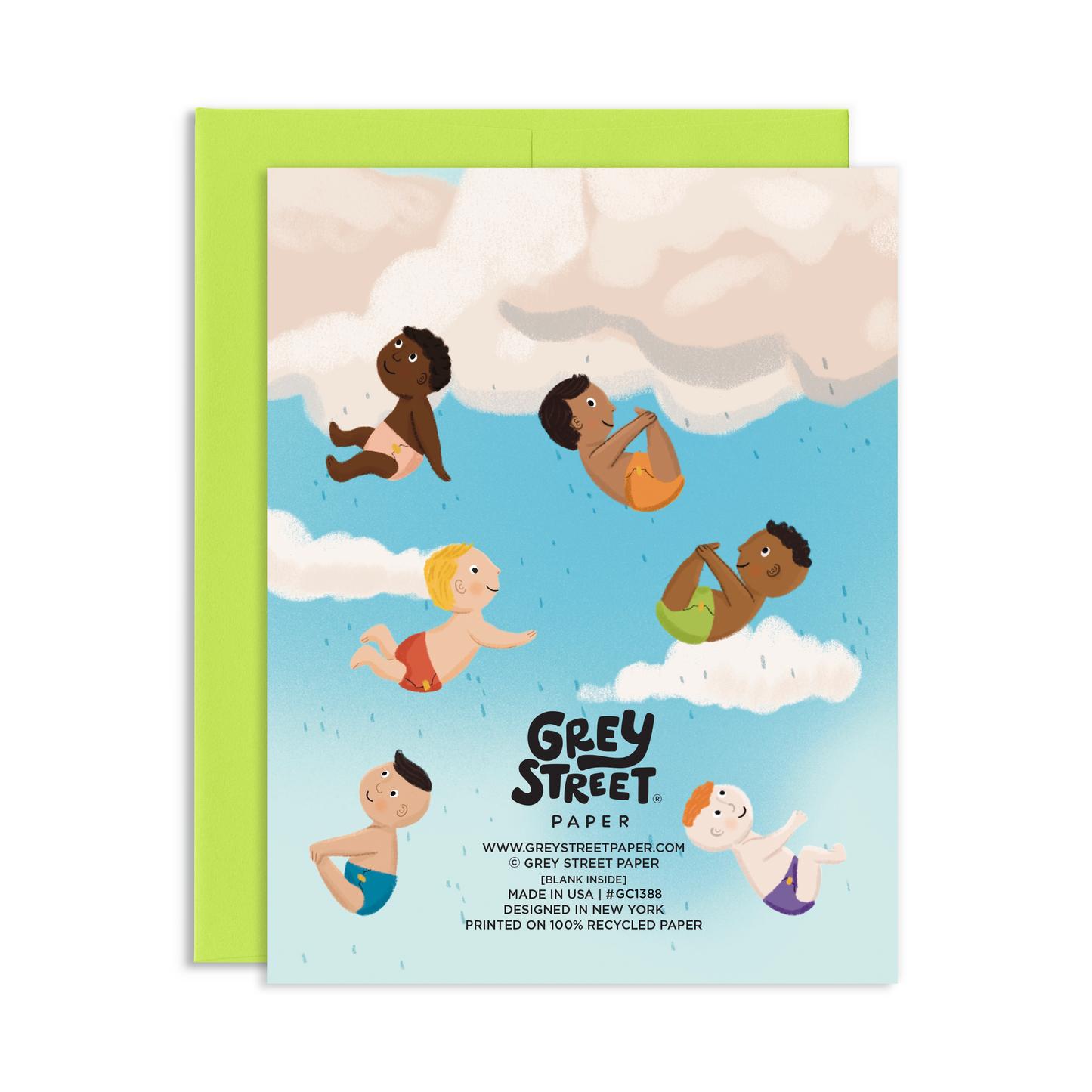 Raining Babies Baby Shower Greeting Card
