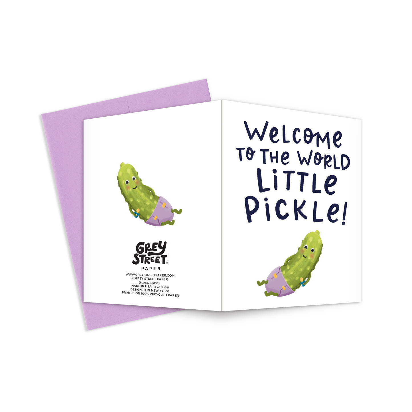 Welcome Little Pickle Baby Shower Greeting Card