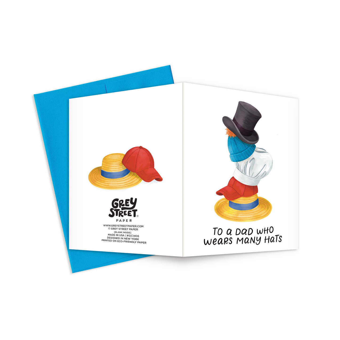 Many Hats Dad Father's Day Greeting Card