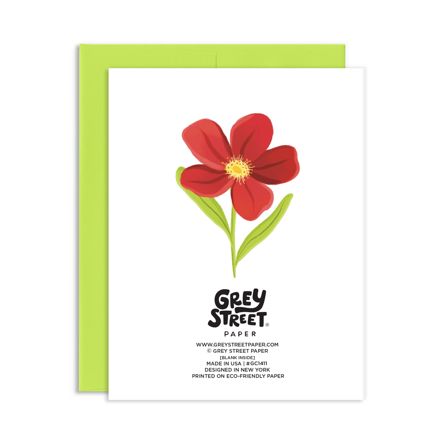 To My Beautiful Mom Red Flower Mother's Day Greeting Card