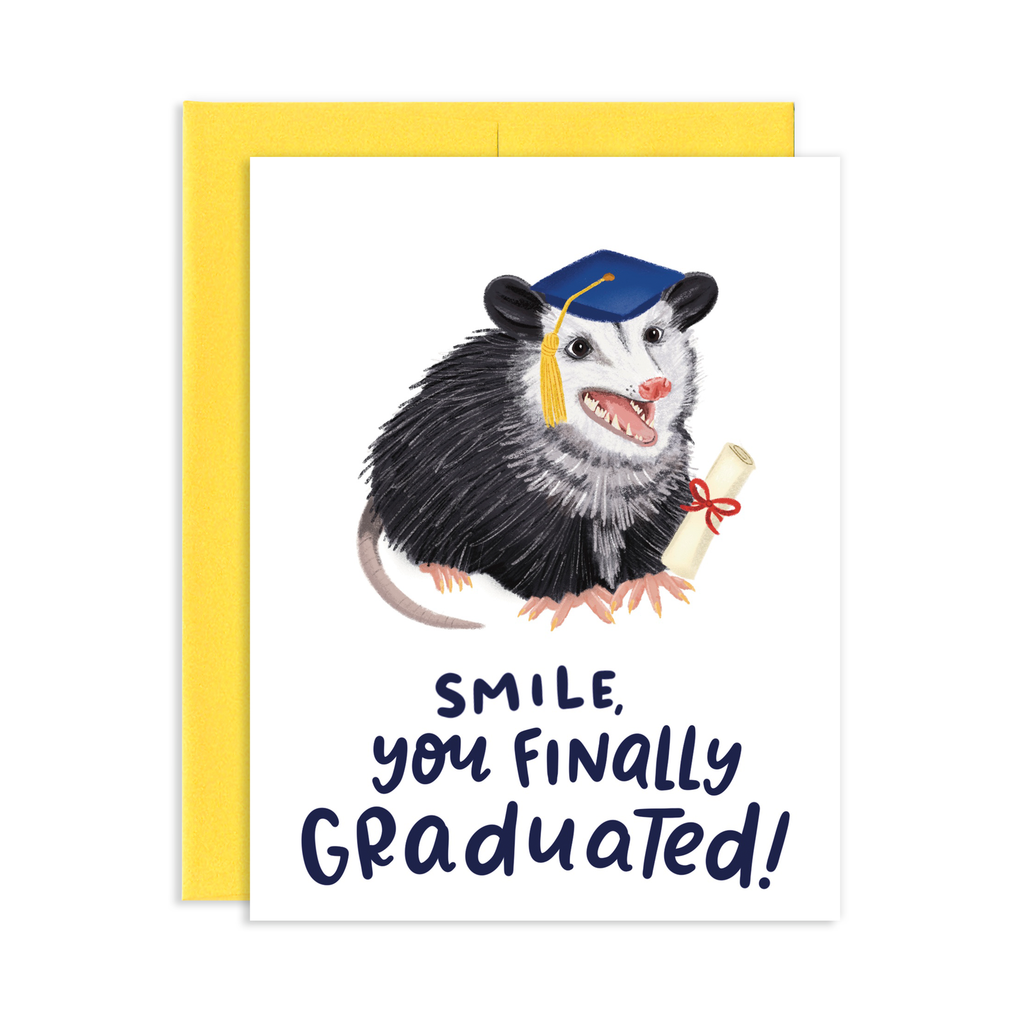 Opossum Graduation Greeting Card