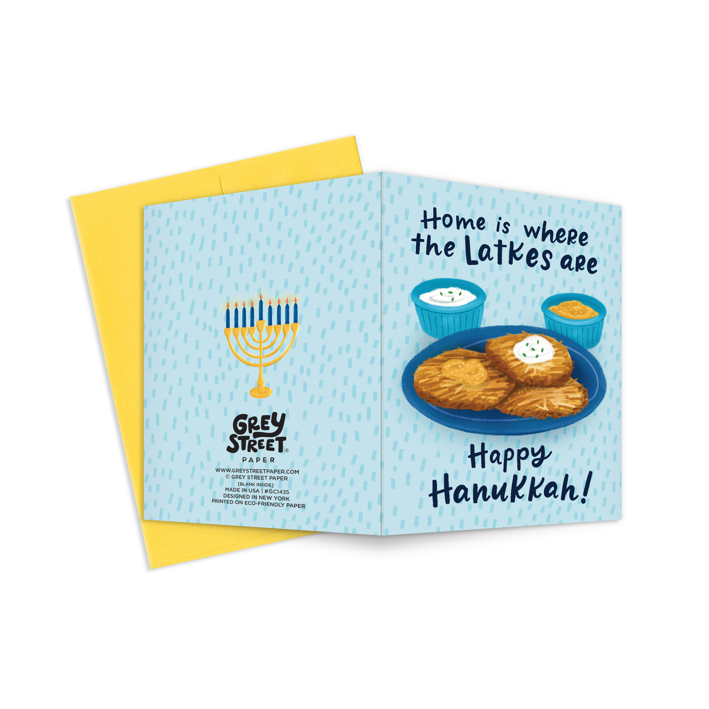 Latkes Home Hanukkah Greeting Card