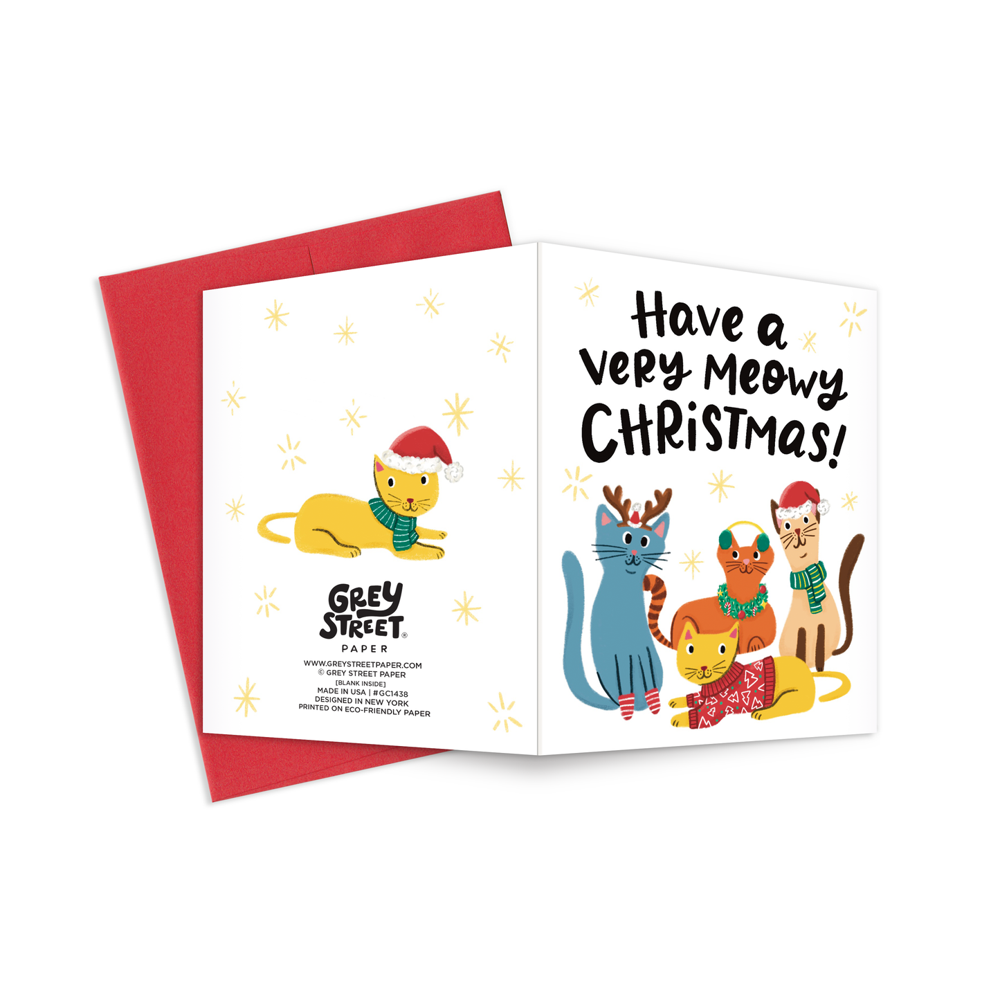 Meowy Christmas Cat Greeting Card