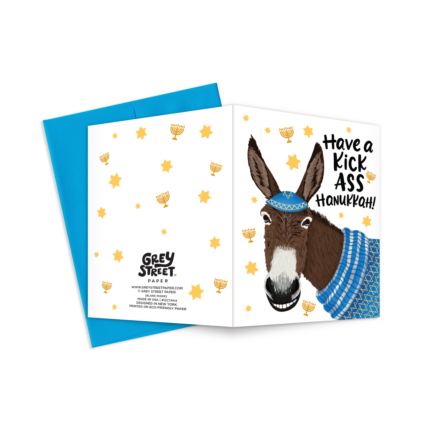 Kick Ass Hanukkah Donkey Greeting Card