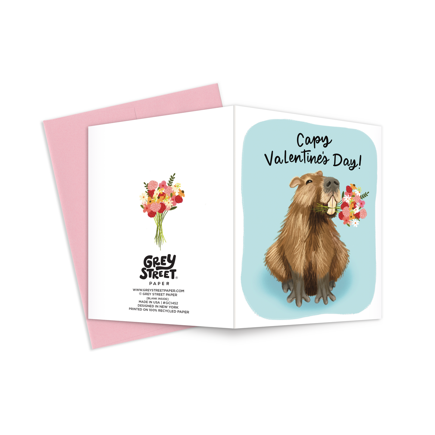 Capy Valentine's Day Capybara Greeting Card
