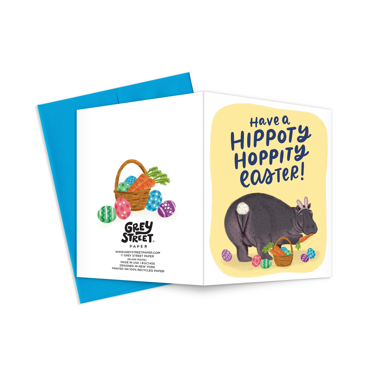 Hippo Easter Greeting Card