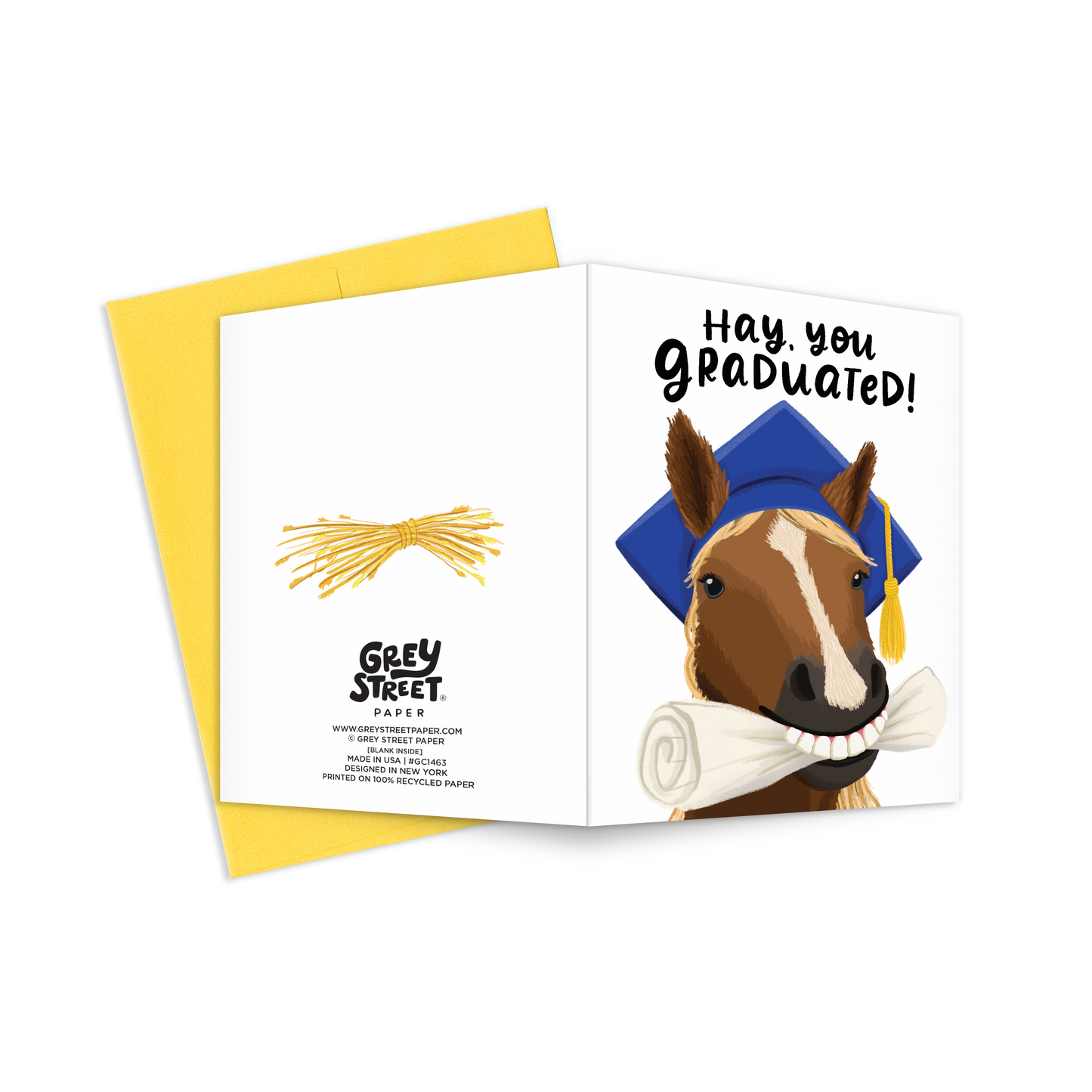 Hay Horse Graduation Greeting Card