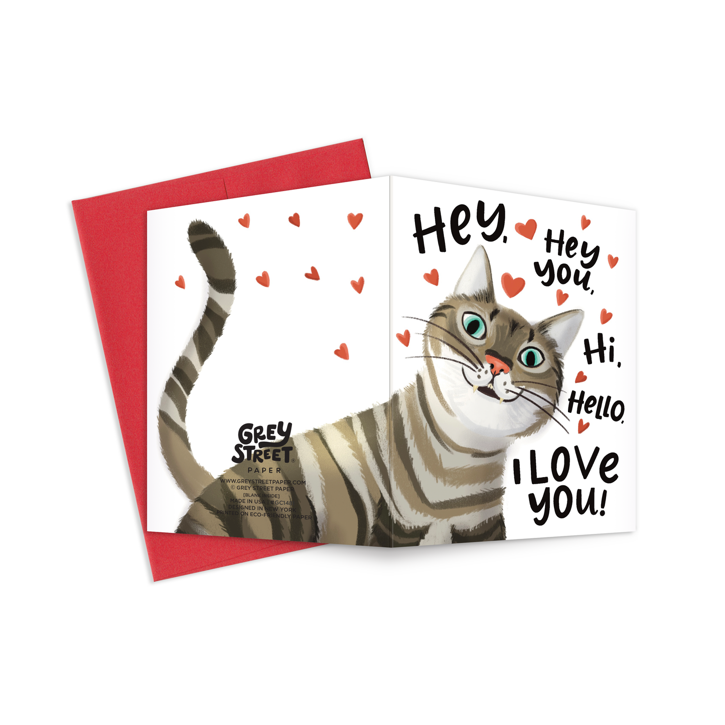 In Your Face Cat Love Greeting Card