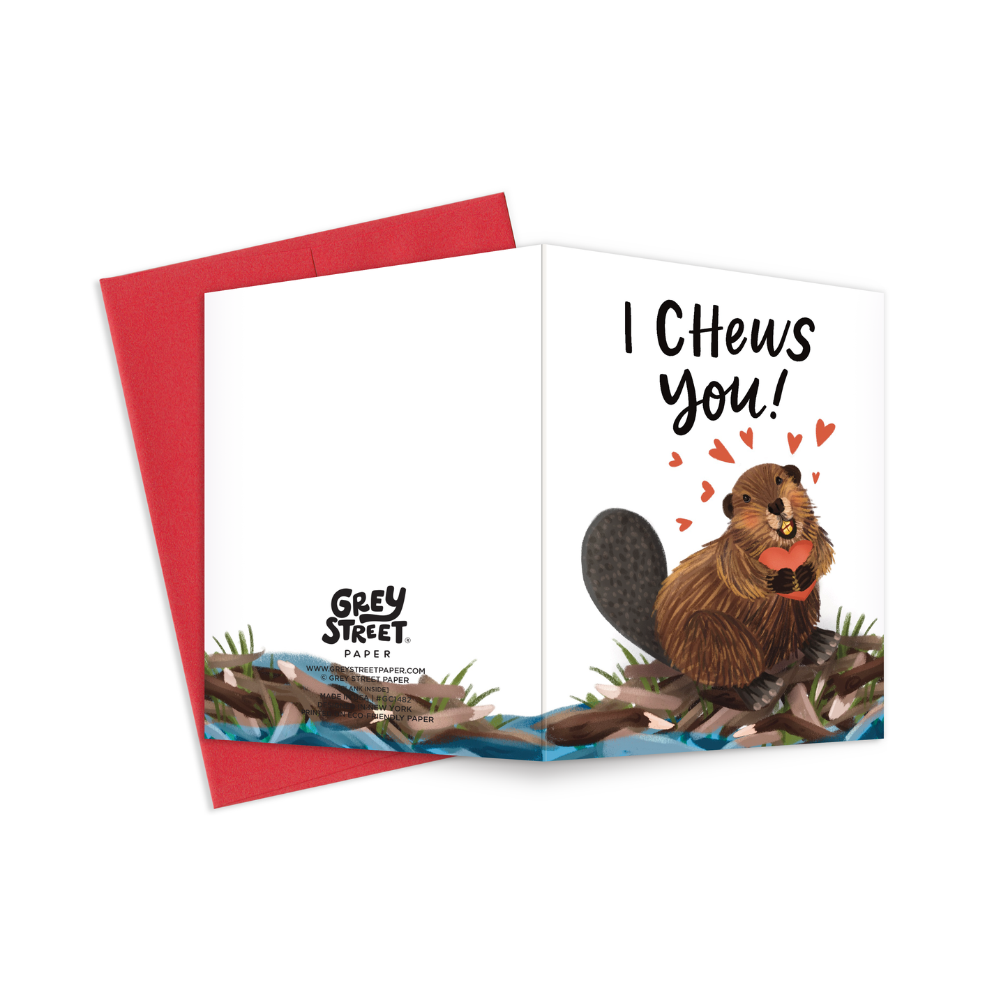 I Chews You Beaver Love Greeting Card