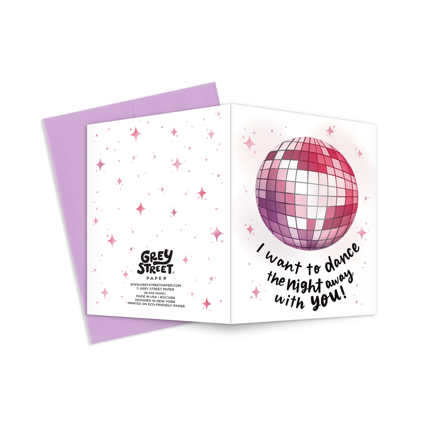 Dance The Night Away Disco Ball Love Greeting Card
