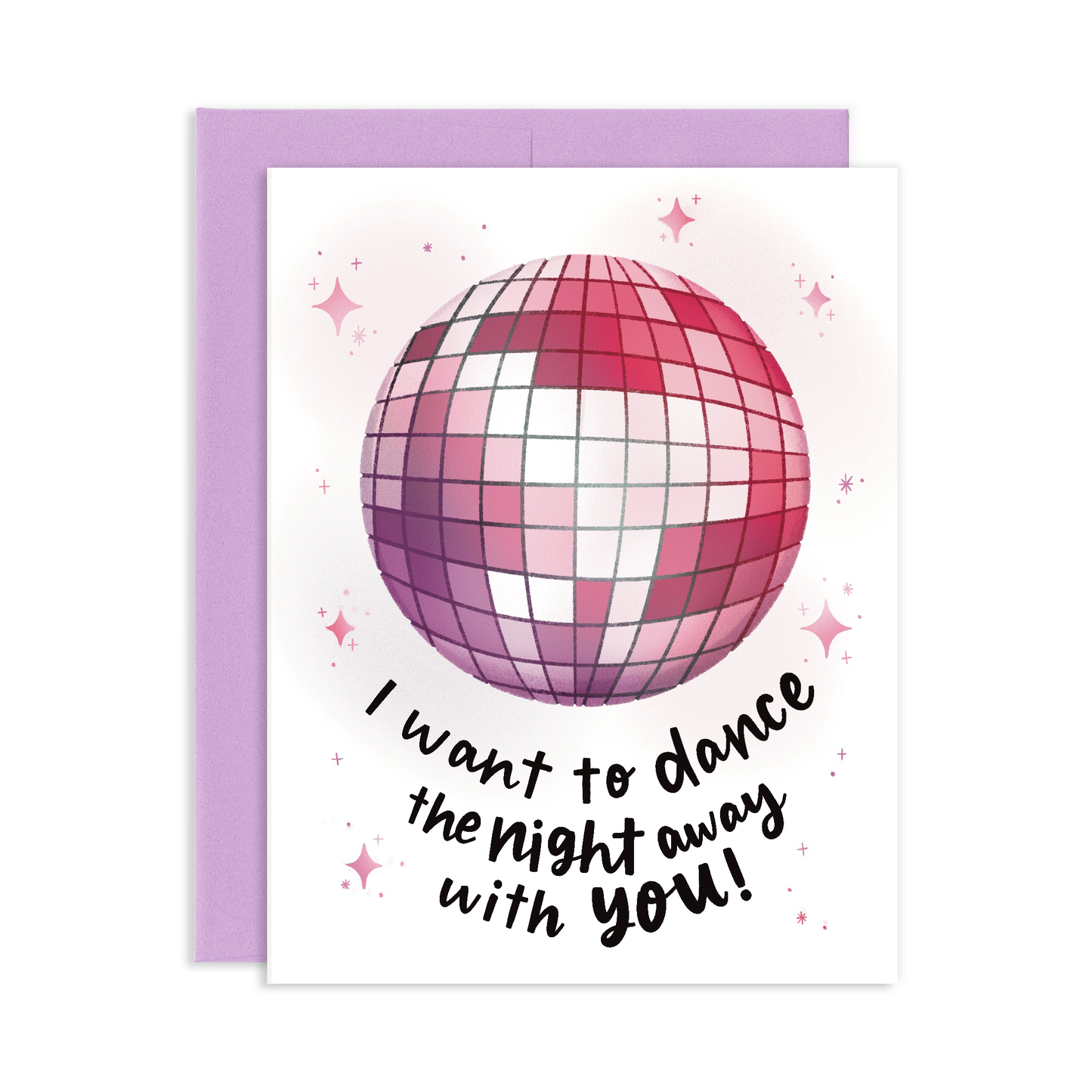Dance The Night Away Disco Ball Love Greeting Card