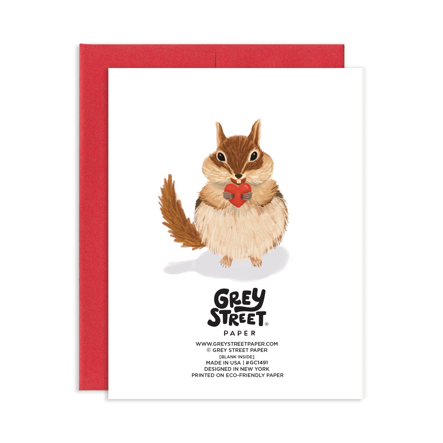 Heart Melt Chipmunk Love Greeting Card