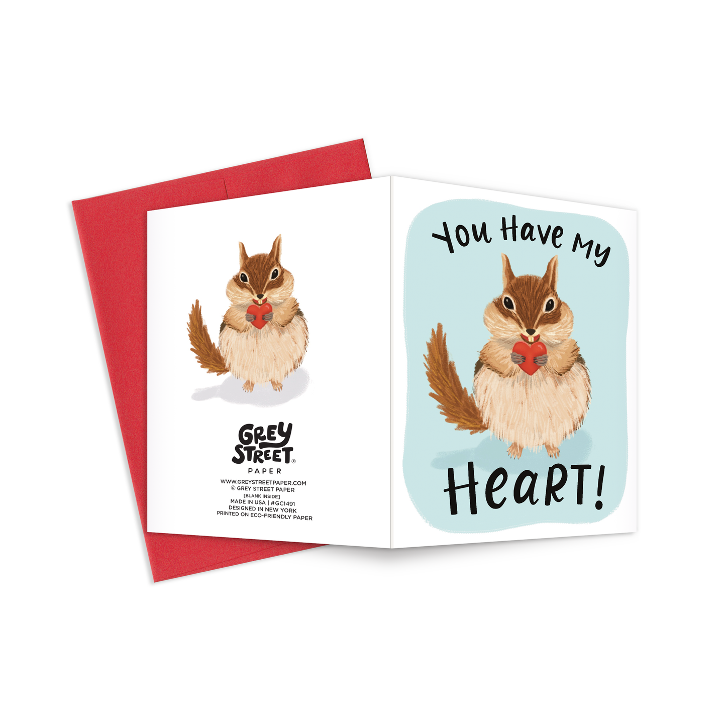 Heart Melt Chipmunk Love Greeting Card