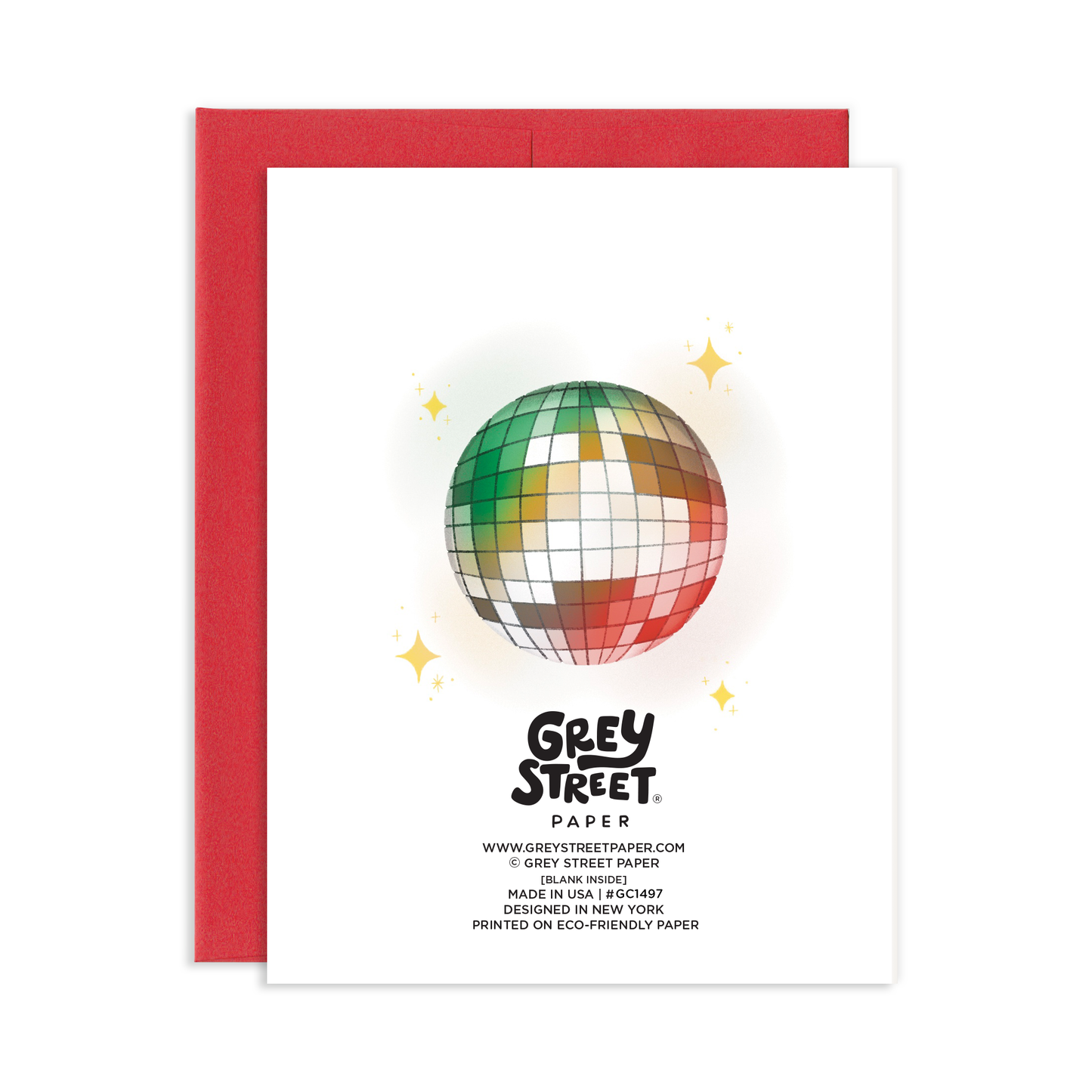 Bright Disco Ball Christmas Greeting Card
