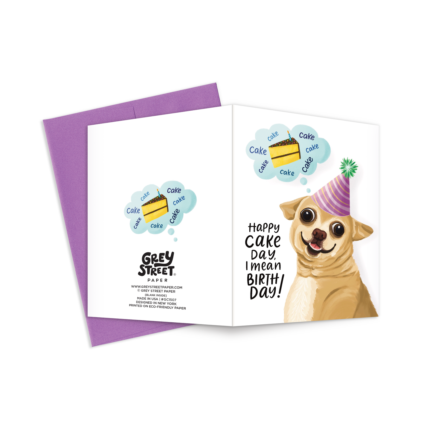 Happy Cake Day Chihuahua Dog Funny Birthday Greeting Card