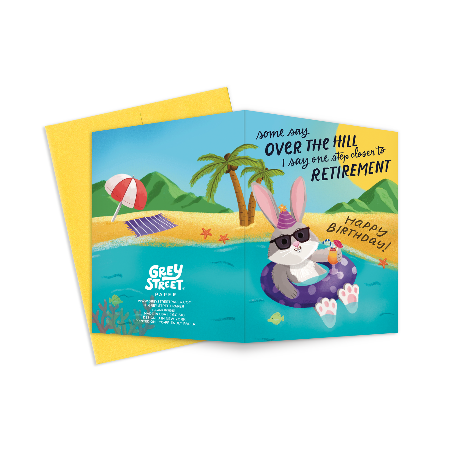 Closer To Retirement Gray Hair Bunny Birthday Greeting Card
