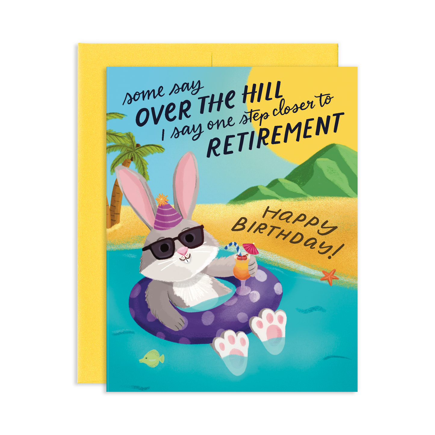 Closer To Retirement Gray Hair Bunny Birthday Greeting Card